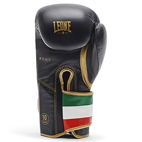 LEONE 1947 GN039 Guantes de Boxeo, Unisex – Adulto, Negro, 12OZ