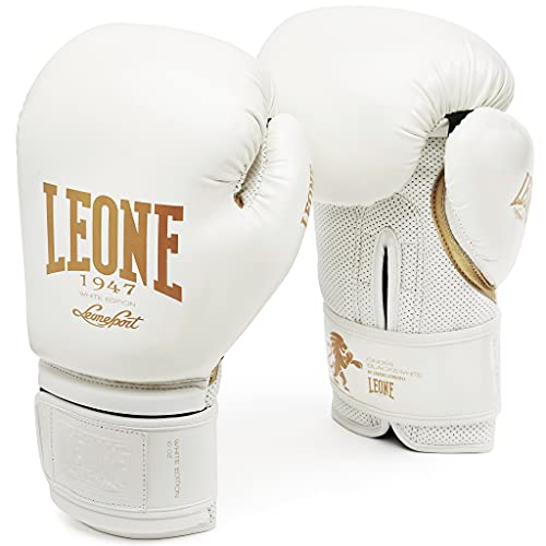 LEONE 1947 GN059 Guantes de Boxeo, Unisex – Adulto, Blanco, 12OZ