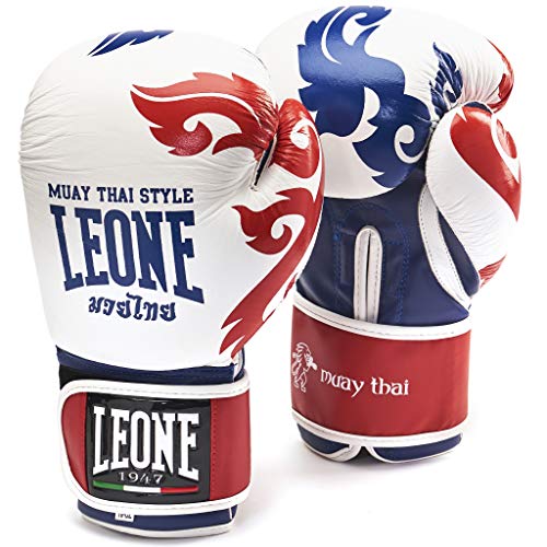 LEONE 1947 - Guantes de Muay Thai, Unisex Adulto, Muay Thai, Bianco