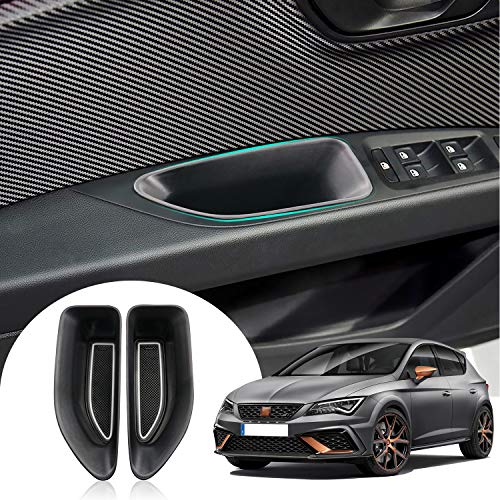 LFOTPP Seat Leon 5F ST FR MK3 Puerta del Coche Bandeja, Bandeja Caja de Almacenamiento Organizador Interior Accesorios (2 piezas)