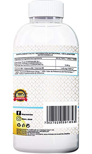 Life Pro Carnitine Carnipure 500ml Suplemento Quemagrasas | Con Carnipure y L-carnitina, Acelera el Metabolismo, Reduce Grasa, Define Músculo y Aporta Energía Extra