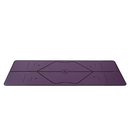 LIFORME Esterilla Yoga Antideslizante - Mejor Colchoneta De Yoga del Mundo con Sistema De Alineación Original y Patentado - Yoga Mat Ecológica y Respetuosa con El Medio Ambiente - Púrpura