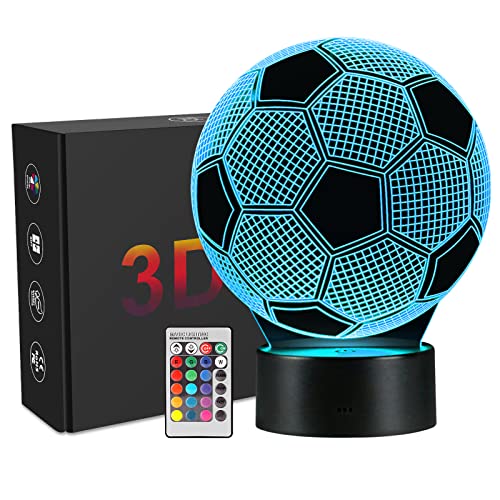 Linkax 3D LED Luz de noche Ilusión óptica Lámpara de mesa Luz iluminación 7 colores de control remoto con Acrílico Plano & ABS Base & Cargador usb