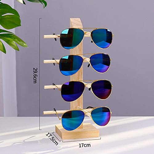 liuer 2PCS Soporte De Exhibición De Los Vidrios Gafas De Sol De Madera con Soporte para Gafas Gafas de Organizador para Almacenamiento y Presentación Adecuado para Gafas de Sol