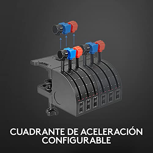 Logitech G Saitek Pro Flight Yoke Palanca de Mandos y Cuadrante de Aceleración para Simulación de Vuelo, Eje de Acero Auténtica y Precisa, 3 Modos, 75 Controles Programables, USB - Negro