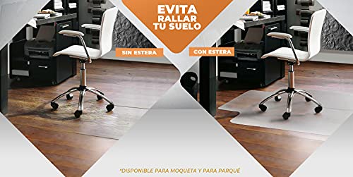 LucaHome - Estera para sillas de Oficina 90x120cm | Protector Suelo Silla Oficina, hogar, despacho | Estera para sillas para Suelo de parquet y Suelo de moqueta (Parquet)