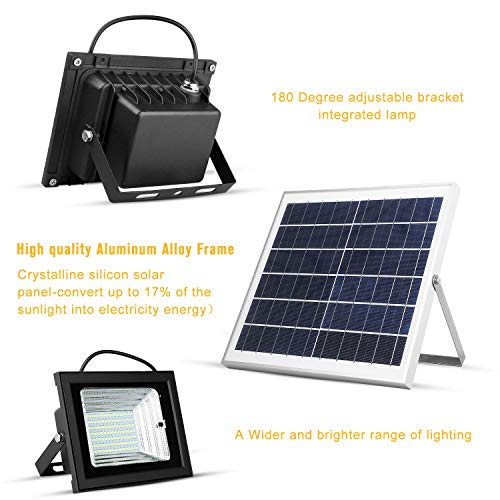 Luces Solares LED con Remota al Aire Libre a La Inundación Solar del Amanecer de Luces 18W 13.8 " Panel solar 800LM Dual 112 LED Luces IP65 a Prueba de Agua para Asta de Bandera, Calle