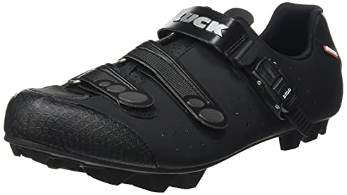 LUCK Zapatillas de Ciclismo MTB ODÍN con Suela de Carbono y Cierre milimétrico de precisión. (46 EU, Negro)