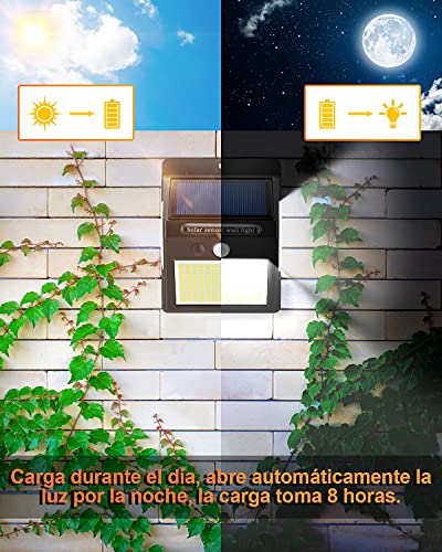 Luz Solar Exterior,Innosinpo【2021 Ultimo Modelo 4 Pack 216 LED】Focos Solares Exterior con Sensor de Movimiento,Luces LED Solares Exteriores 300º Iluminación,Impermeable Lampara Solar para Garaje,Patio