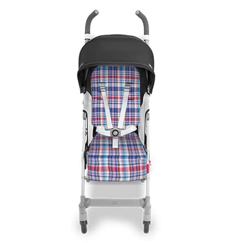 Maclaren colchoneta universal para asiento - Broken Madras, Accesorio de doble cara fácil de poner y quitar en todas las sillas de paseo tipo paraguas, Transpirable y lavable en lavadora