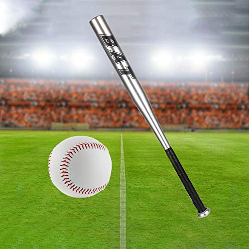 Macllar Bate de Béisbol, 30 Pulgadas, 76cm, Bate de Beisbol Aluminio, con Bola, Bolsa de Almacenamiento, Plata