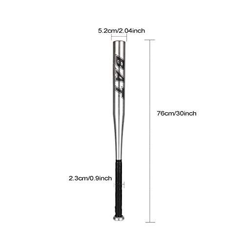 Macllar Bate de Béisbol, 30 Pulgadas, 76cm, Bate de Beisbol Aluminio, con Bola, Bolsa de Almacenamiento, Plata