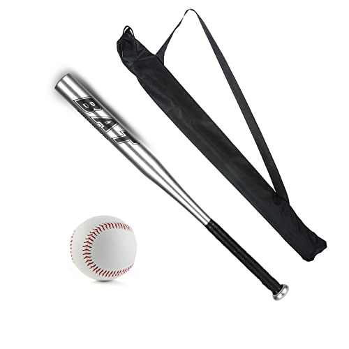 Macllar Bate de Béisbol, 30 Pulgadas, 76cm, Bate de Beisbol Aluminio, con Bola, Bolsa de Almacenamiento, Plata