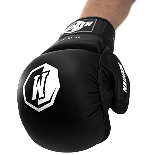 MADGON MMA Guantes de Sparring Hechos con Materiales Ideales – Guantes de Boxeo con Acolchado Extra – Guantes MMA, Combate, Boxeo, Kick Boxing – Guantes para Artes Marciales con Bolsa