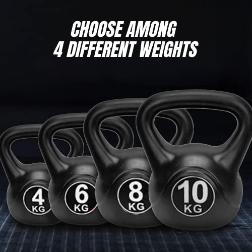 MAGIC SELECT Pesa Rusa de 8kg. Pesa Kettlebell de Hormigón con Mango Ergonómico. Mancuerna Kettlebell para Entrenamiento Muscular en casa y Gimnasio.