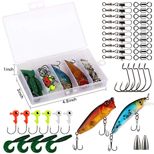 Magreel Caña y Carrete Combos de Pesca, Vara de Pescar Telescópica Sedales Anzuelos Cebos Señuelos Bolsa para Spinning Spincast Baitcasting Lanzado Surf Fishing Aparejos Accesorios de Pesca