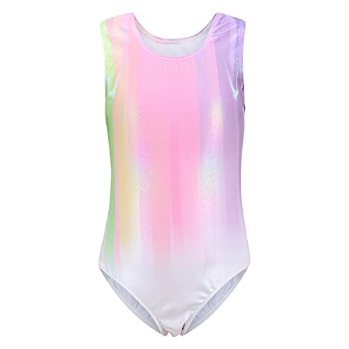 Maillot de Gimnasia Leotardos de Danza Body Ballet Clásico Sin Mangas para Niña Rosa 100-110 cm 3-4 Años