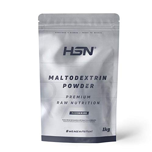 Maltodextrina de HSN | Sin Sabor 1 Kg = 20 Tomas por Envase | 100% Pura Maltodextrina en Polvo | Suplemento Carbohidratos de Alto Índice Glucémico | No-GMO, Vegano, Sin Gluten