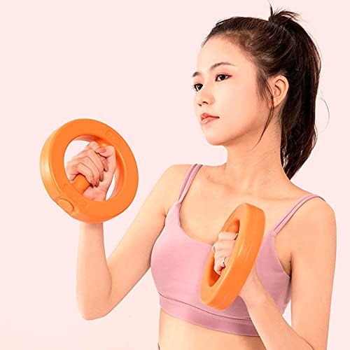 Mancuerna de Hierro Fundido 1kg / 1.5kg / 2kg Ladies Casa Redonda Kettlebell Fitness Equipos de Fitness Yoga Brazos Delgados piernas Delgadas (Naranja, púrpura, Verde) (Color : Orange-1kg（Single）)