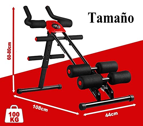 Máquina de Entrenamiento Abdominal - AB Trainer, Aparato para Ejercer Abdomen, 5 Niveles de Resistencia, Altura Ajustable, Plegable, con Pantalla LCD, para Formar Física, Adelgazar, Uso Doméstico