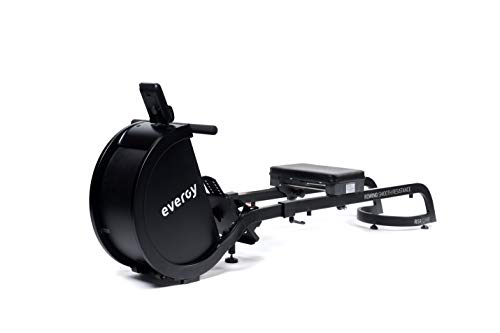 Máquina Remo Indoor EVERGY Rower H1 RSR - Resistencia magnética de 16 Niveles - Volante de inercia de 2,5 kg - Asiento Acolchado sobre Dos raíles - Plegable - Ruedas - Consola LCD