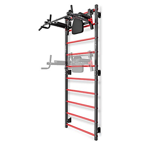 Marbo Sport Set MHU1 | Barras de Pared para Montaje en Pared 230 x 81 cm MH-U204 + Estación de inmersión Multifuncional de Pared con Barra de tracción (2 en 1) MH-U205 | Made in EU