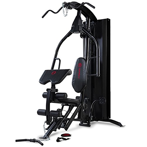 Marcy MultiGym HG7000 Eclipse - Multi-estación de musculación con peso guiado –Chest Press y Pec Dec - Curl de piernas y Curl de bíceps – Polea alta y baja – Press de pierna invertida