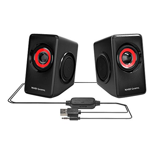 Mars Gaming MS1, altavoces 10W, subwoofer, Jack 3.5mm, Pc/Mac/smartphone/tablet