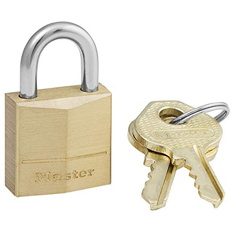 Master Lock 120EURD Candado Pequeño de Ancho con Cuerpo de Latón Macizo, Dorado, 3.4 x 2 x 1 cm