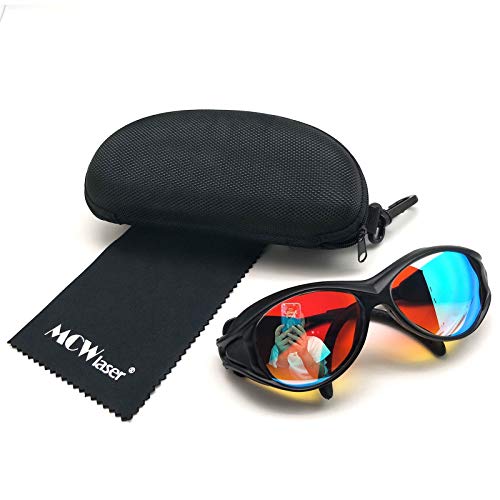 MCWlaser Gafas Protectoras de Seguridad con láser de CO2 Gafas 10600 NM y 532 NM Tipo Reflectante CO2 Laser EP-4 Gafas para CO2 Grabado con láser Corte Instrumento de Tratamiento de Belleza EP-27