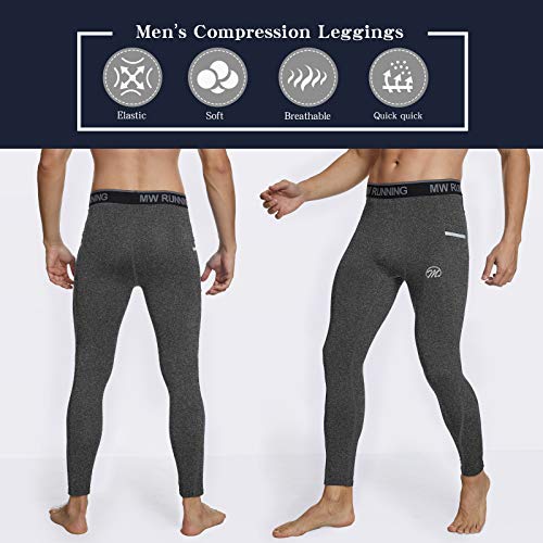 MEETWEE Leggings de compresión para hombre, mallas para correr, pantalones deportivos con capa base seca, para entrenamiento, correr, etc