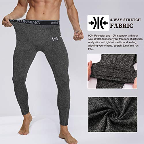 MEETWEE Leggings de compresión para hombre, mallas para correr, pantalones deportivos con capa base seca, para entrenamiento, correr, etc