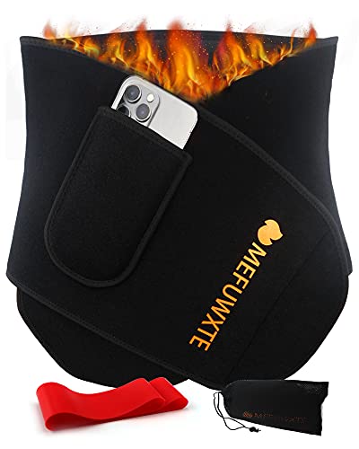 MEFUWXTE Faja Reductora Mujer y Hombre,Faja Adelgazante,Cintura Entrenador,Faja para Gimnasio de Neopreno,Cinturón Lumbar Abdominal de Ayuda para Sudar y Hacer Deporte (Negro, L)