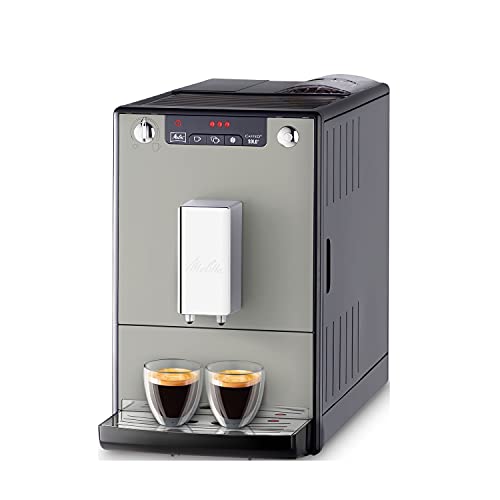 Melitta Caffeo Solo E950-877, Cafetera Superautomática con Molinillo, 15 Bares, Café en Grano para Espresso, Limpieza Automática, Personalizable, Sandy Grey