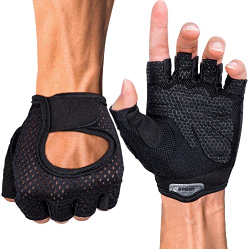 MELLIEX Guantes Gimnasio, Guantes Gym sin Dedos Antideslizante Guantes Fitness, Pesas, Crossfit, Ciclismo, Gloves de Entrenamiento para Hombre y Mujer - L