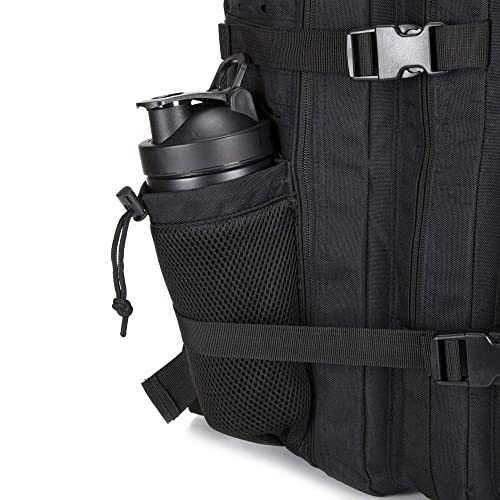 Memories Mochila 45L Tactica Militar Impermeable para Crossfit Caza Senderismo Gimnasio y Deportes al Aire Libre. (Negro)