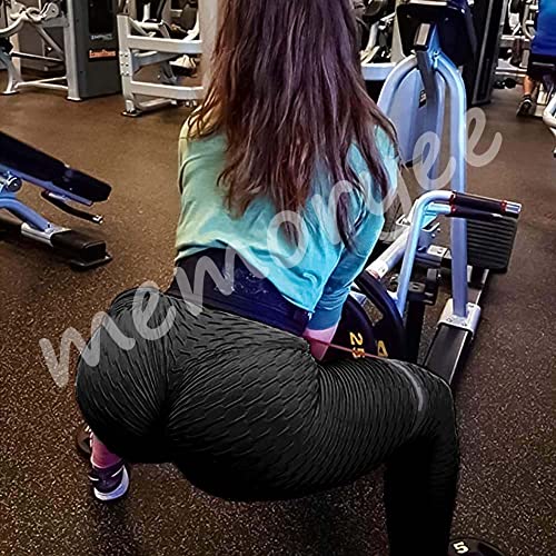 Memoryee Leggings Mujer Push Up Mallas Pantalones Deportivos anticeluliticos Suave Elásticos Alta Cintura Elásticos Yoga Fitness de Control la Barriga/Black/L