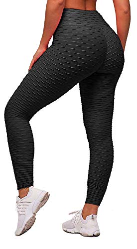 Memoryee Leggings Mujer Push Up Mallas Pantalones Deportivos anticeluliticos Suave Elásticos Alta Cintura Elásticos Yoga Fitness de Control la Barriga/Black/L