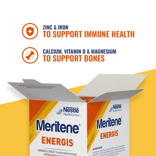 Meritene® FUERZA Y VITALIDAD - Suplementa tu nutrición y mantén tu sistema inmune con vitaminas, minerales y proteínas - Batido de Fresa - Estuche (15 sobres de 30g)