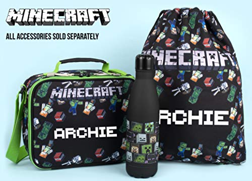 Minecraft - Bolsas con Cierre de Cordón Mundo Excelente Mochila Escolar, Bolsa de Gimnasio y Kit de Educación Física - Mercancía Oficial Bolsa de Gimnasio Personalizada