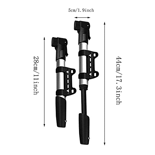 Mini Bomba de Bicicleta, Mini Bomba de Aleación, Bomba de Bicicleta Compacta, Bomba de Mano Portátil Pequeña, Válvula Universal Presta y Schrader, para Bicicletas de Montaña