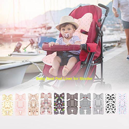 Miracle Baby Cojín Carro Bebe,Colchoneta Silla Paseo Universal,Colchoneta Silla Paseo Transpirable 100% Algodón,Colchoneta Silla Bebe Uso de Doble Cara para Bebe,70 * 38cm，Cruz rosa