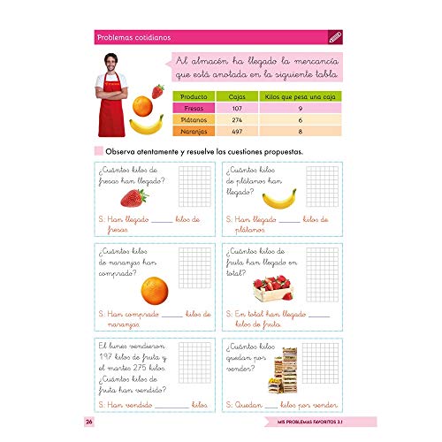 Mis Problemas favoritos repaso 3º Educación Primaria Cuadernillo 3.1: mejora la Resolución De Problemas |Editorial Geu