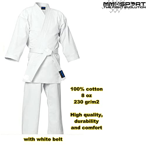 mmasport Kimono Karate 100% algodón 230 gr 8 oz (000/110 cm)