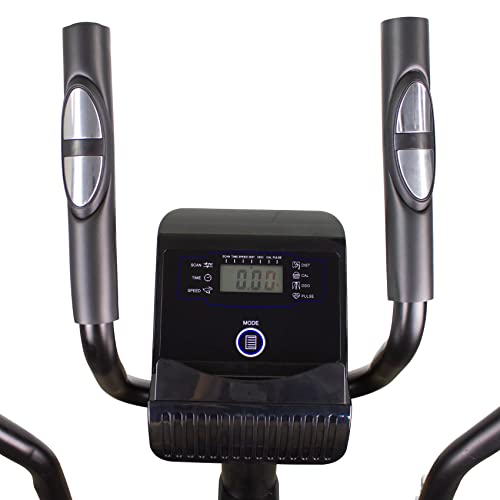 Mobiclinic, Bicicleta elíptica, 8 Niveles de Resistencia, Pantalla LCD, hasta 100 Kgs, Modelo Atlas, Agarre Acolchado, Pedales Antideslizantes, Rueda de Resistencia 4Kgs, Fitness en casa