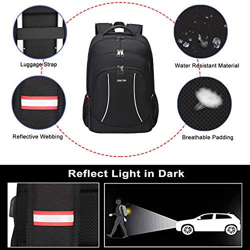 Mochila Portatil Mochila Hombre Mochila Ordenador Portatil 15.6 Pulgadas Mochila Portatil con Ranura USB Mochila del Negocio Trabajo Diario Viaje Escolares - Negro