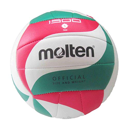 MOLTEN V5M1500 Balón de Voleibol, Unisex, Blanco/Verde/Rojo, 5