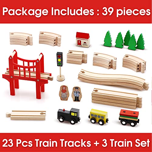 Motor del Tren y Pista de Madera, 39 pcs