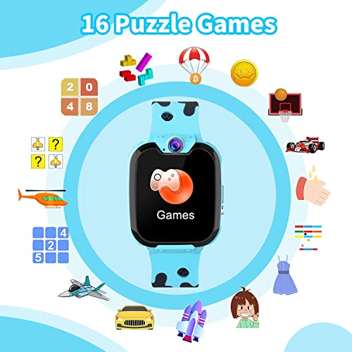 Moweallarge Smartwatch para Niños Game Watch - Juego de Música Reloj Inteligente [Tarjeta SD incorporada] con 16 Juegos de Llamada Grabadora de Cámara Reloj Despertador para Niños Niñas