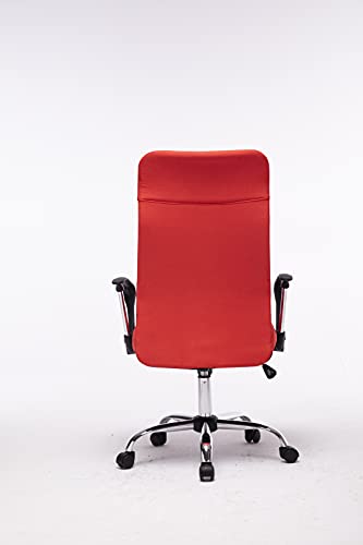 MUEBLIX.COM | Silla de Escritorio Rojo Toledo | Sillon de Oficina o Despacho con Respaldo Reclinable con Ruedas | Sillas Escritorio Giratoria Estilo Moderno de Polipropileno | Color Rojo